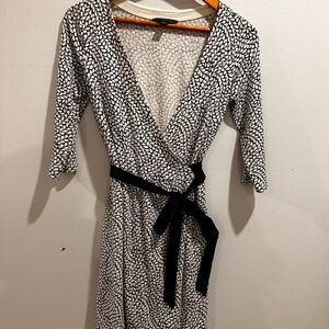 Tommy Hilfiger Black and White Midi Dress